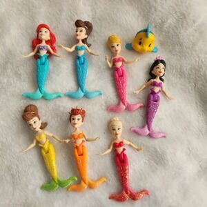 Disney Princess Little Mermaid Ariel & Sisters Figures 3.5" Sparkle Tails Lot 7